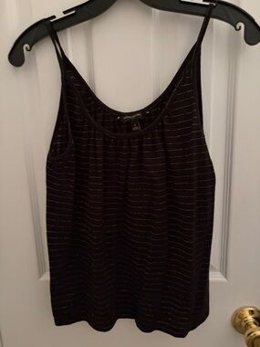 Banana Republic Black Cami with Metallic Stripes
